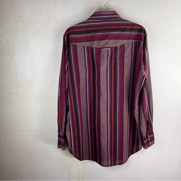 OUTLAW WESTERN WEAR Striped snap down shirt size L (16-16-½). Extra long… - Picture 5 of 10